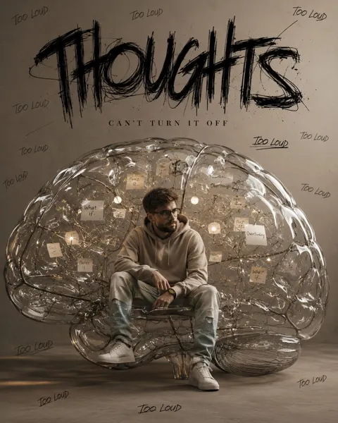 Ultra realistic man inside transparent brain streetwear concept art