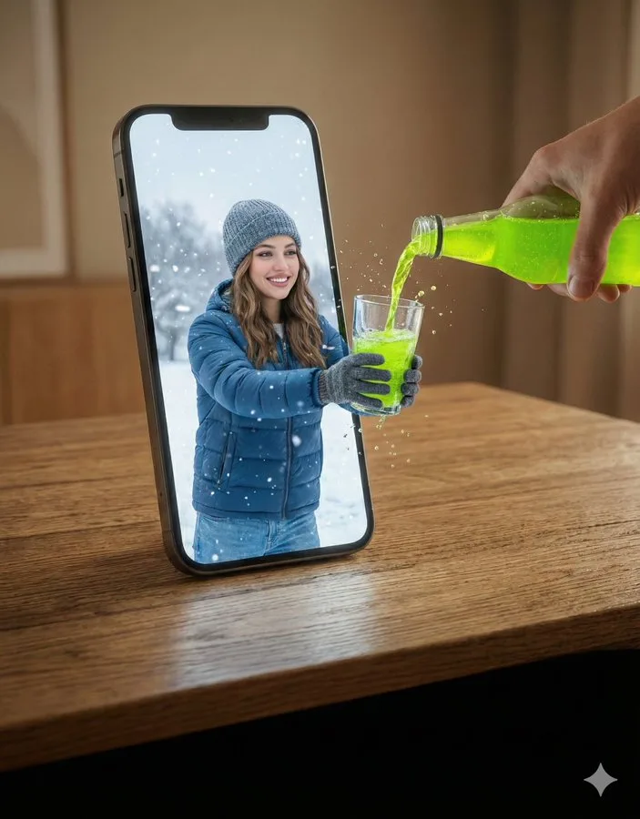 Neon drink reality crossing — After