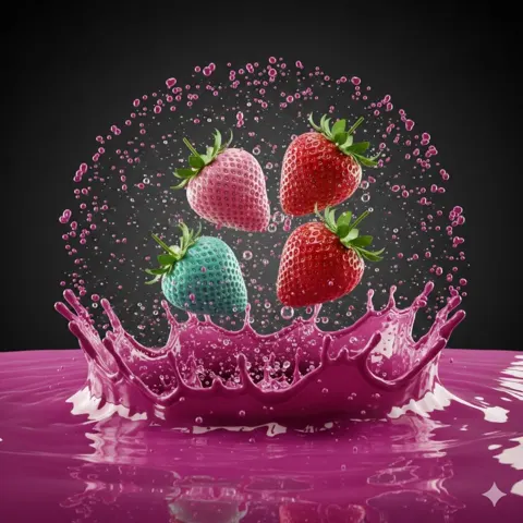 Vibrant strawberry splash