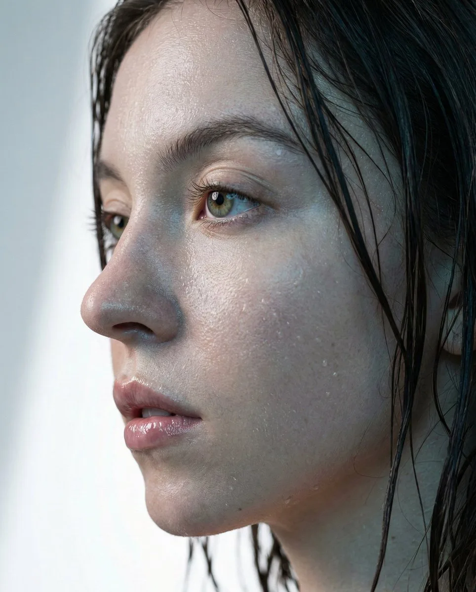Sydney wet hair profile macro — Sonra