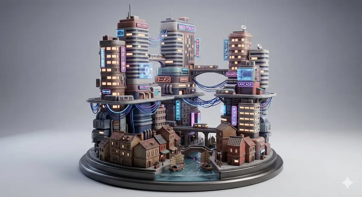 Cyberpunk miniature diorama — Sonra