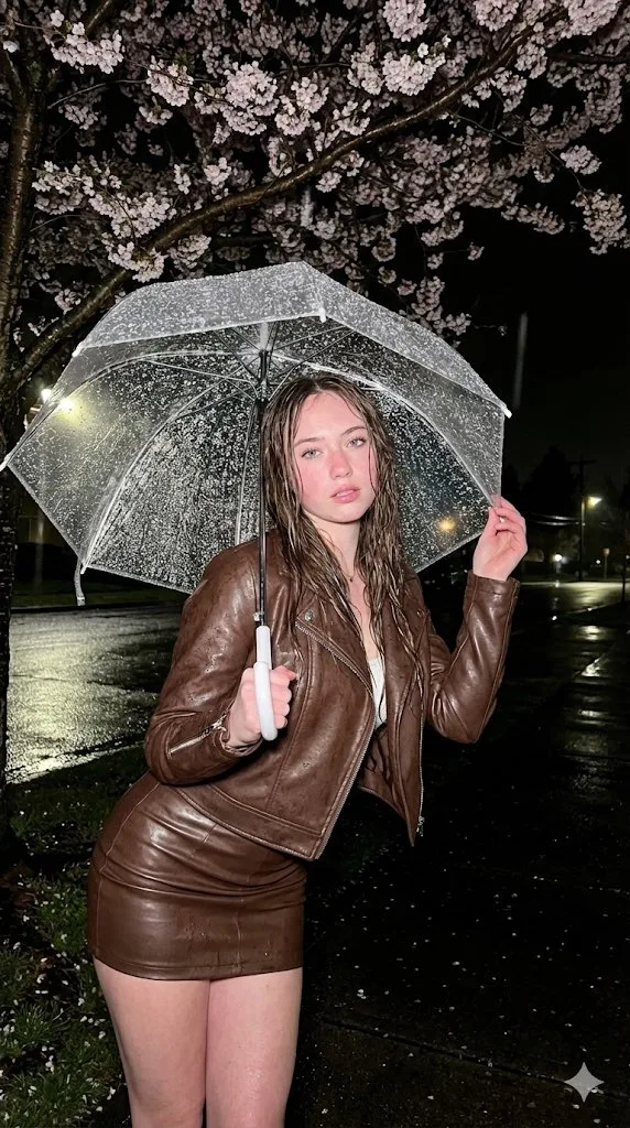 Stormy sakura leather flash fashion — Sonra