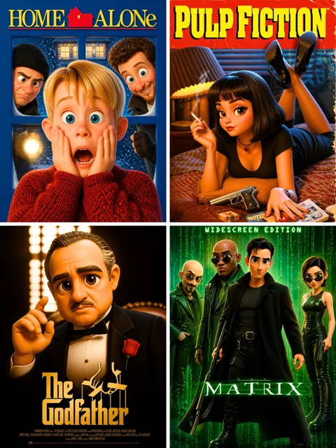 Movie poster to pixar 3d caricature