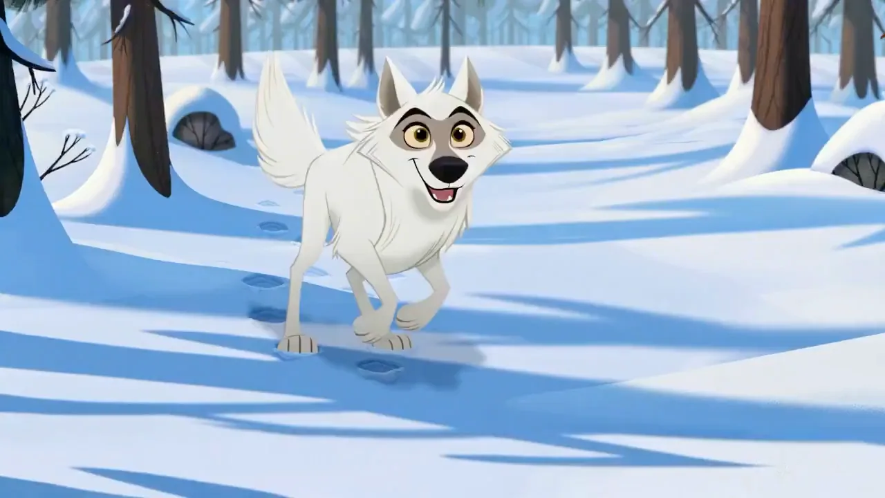 White wolf girl snow adventure — After