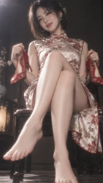Black mist ccd portrait qipao woman
