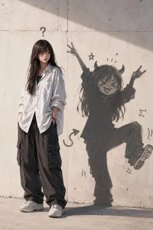 Mischievous doodle shadow mimicry — Sonra