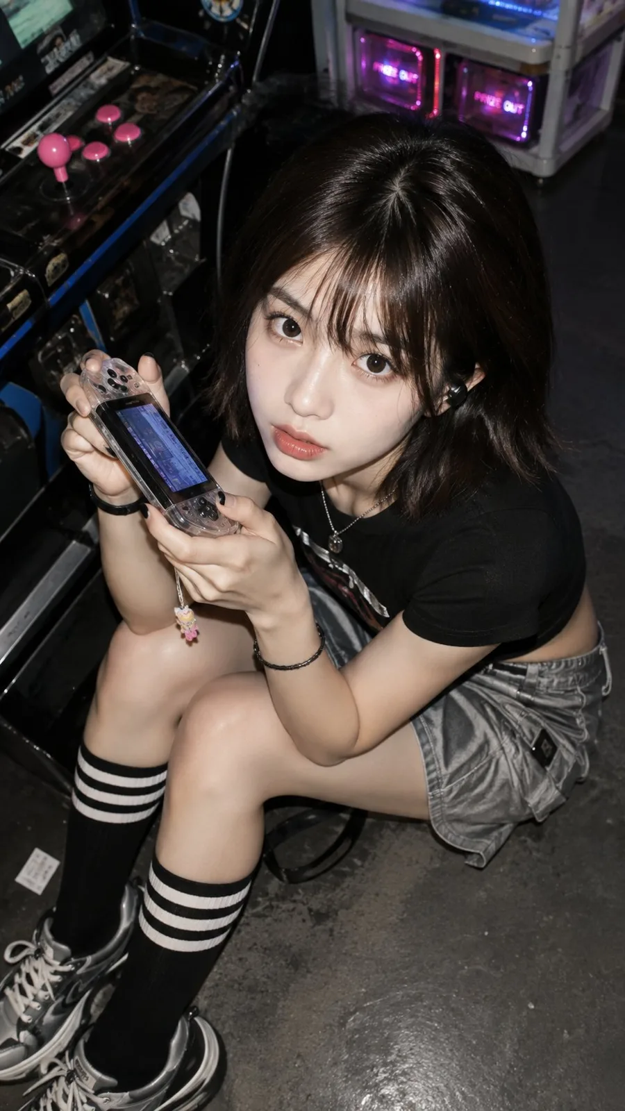 2000s digital camera high angle flash portrait — Sonra