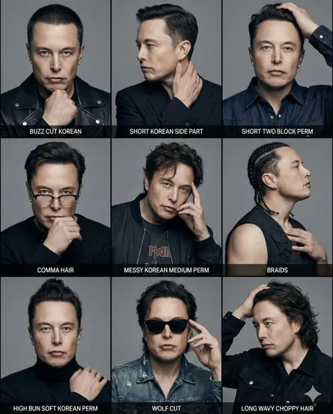 Korean mens hairstyle grid