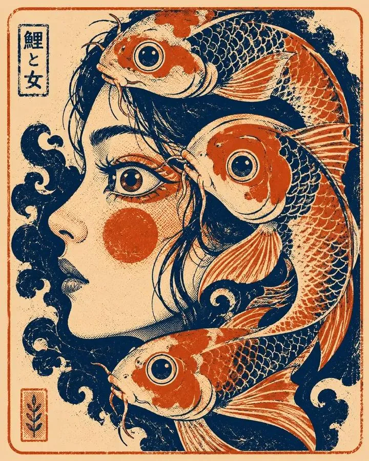 Bold screen print human animal interwoven illustration — Sonra