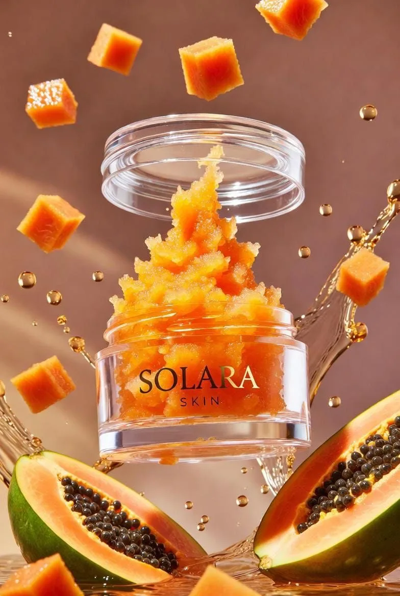 Floating luxury papaya scrub — After