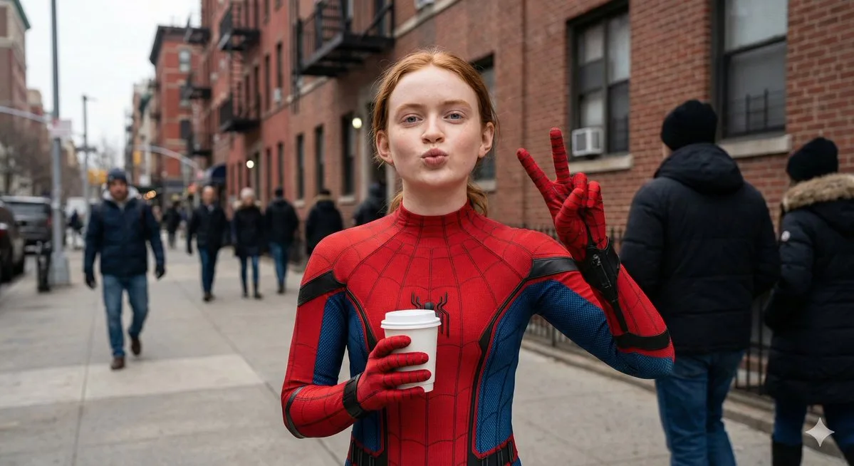 Red spider girl nyc street — Sonra