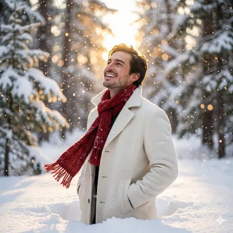 Golden snow healing smile