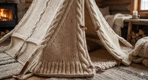 Cozy knitted microwave photography