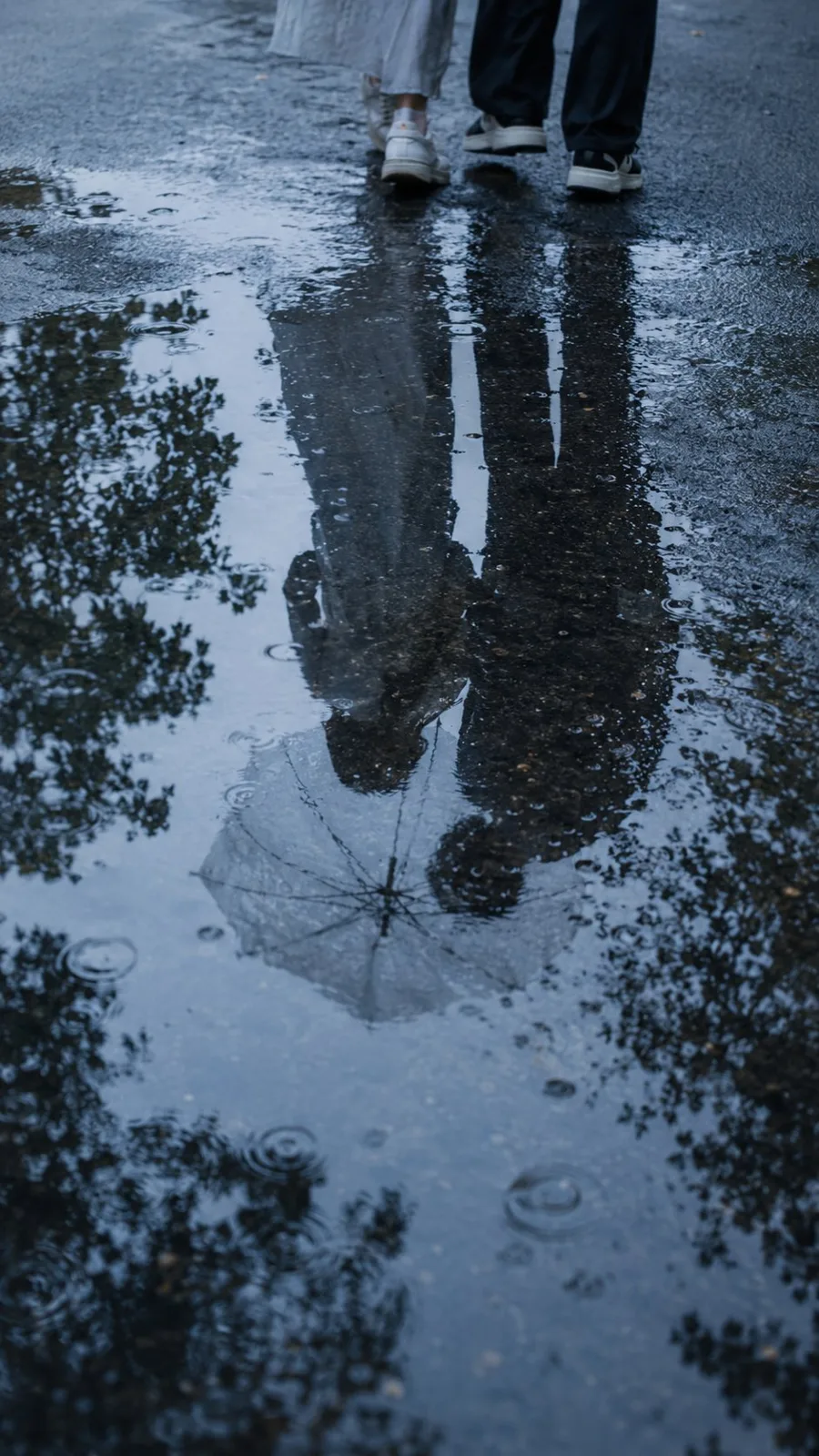 Rainy puddle reflections visual story series — Sonra