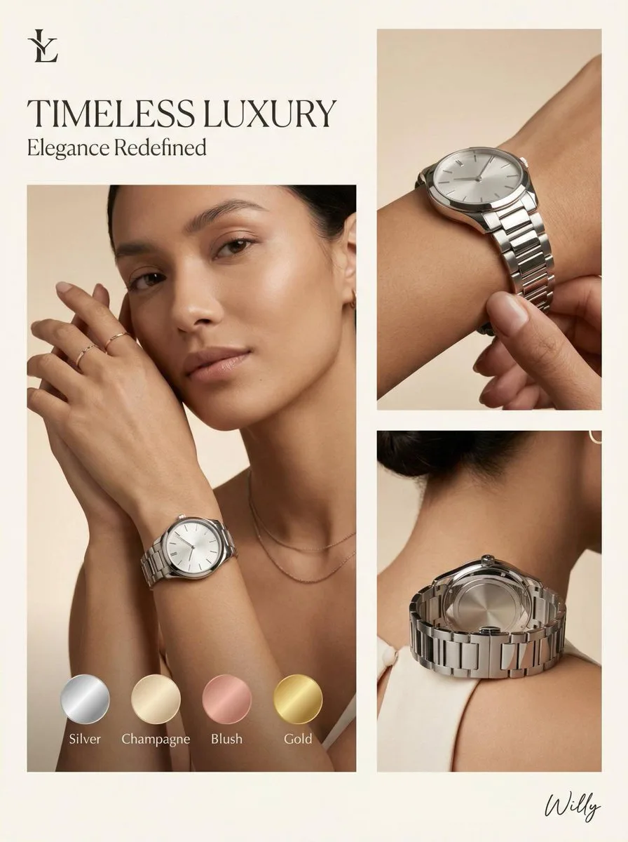Minimal luxury watch irregular grid — Sonra