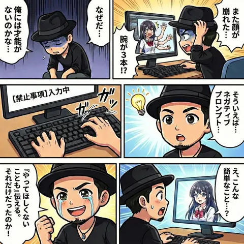 Vibrant full color japanese manga style