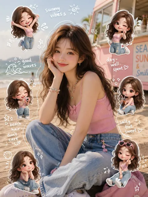3d mini chibi doodle photo effect