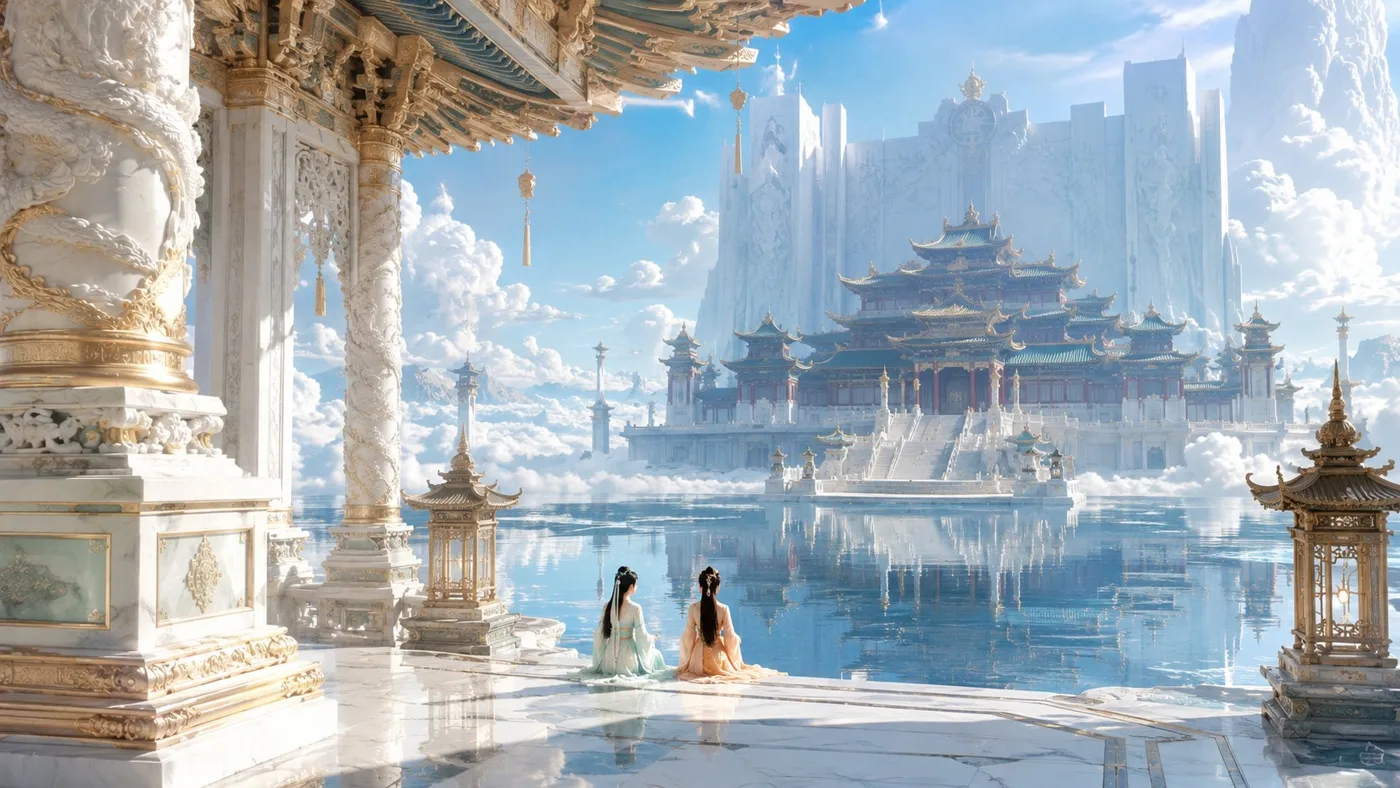 Oriental divine realm megastructure architectural photography — After