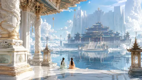 Oriental divine realm megastructure architectural photography