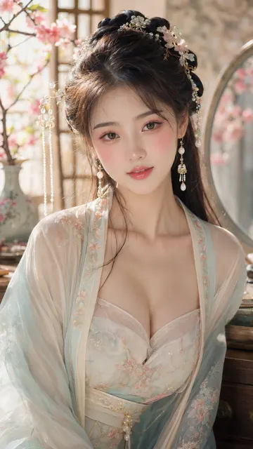 Gu feng noble woman spring makeup portrait
