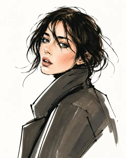 Vogue style fashion illustration sketch
