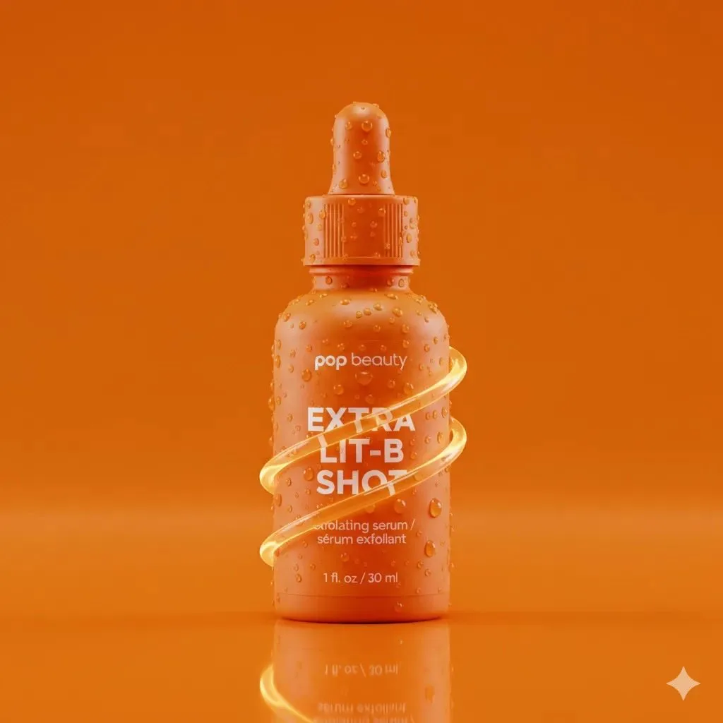Glowing orange serum closeup — After