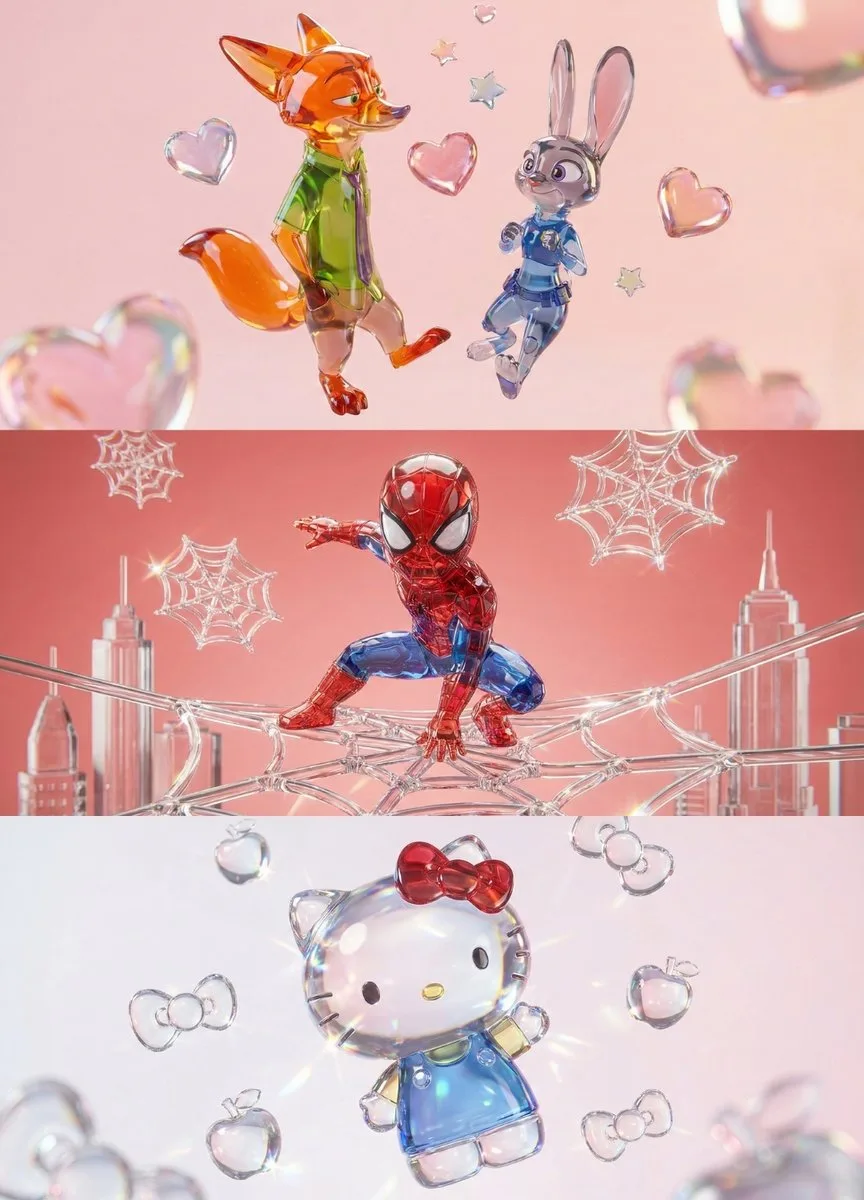 Dreamy crystal glass figurine 3d render — Sonra