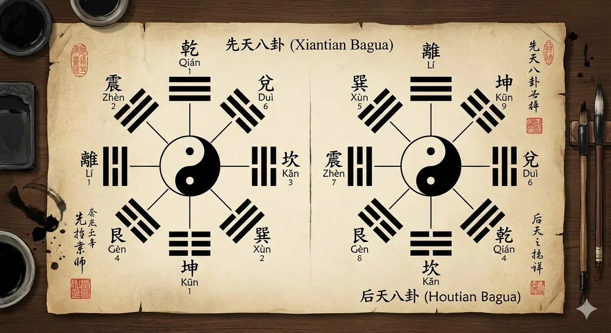 Ancient manuscript bagua chart — After