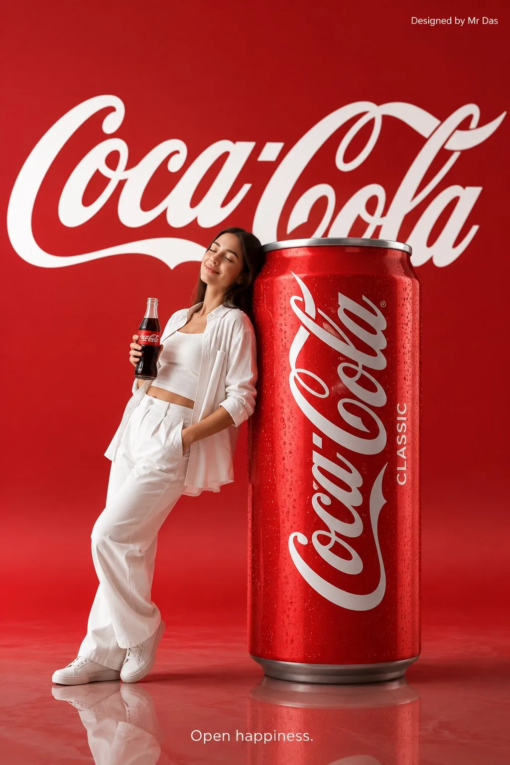 Minimalist coca cola commercial ad giant can — Sonra