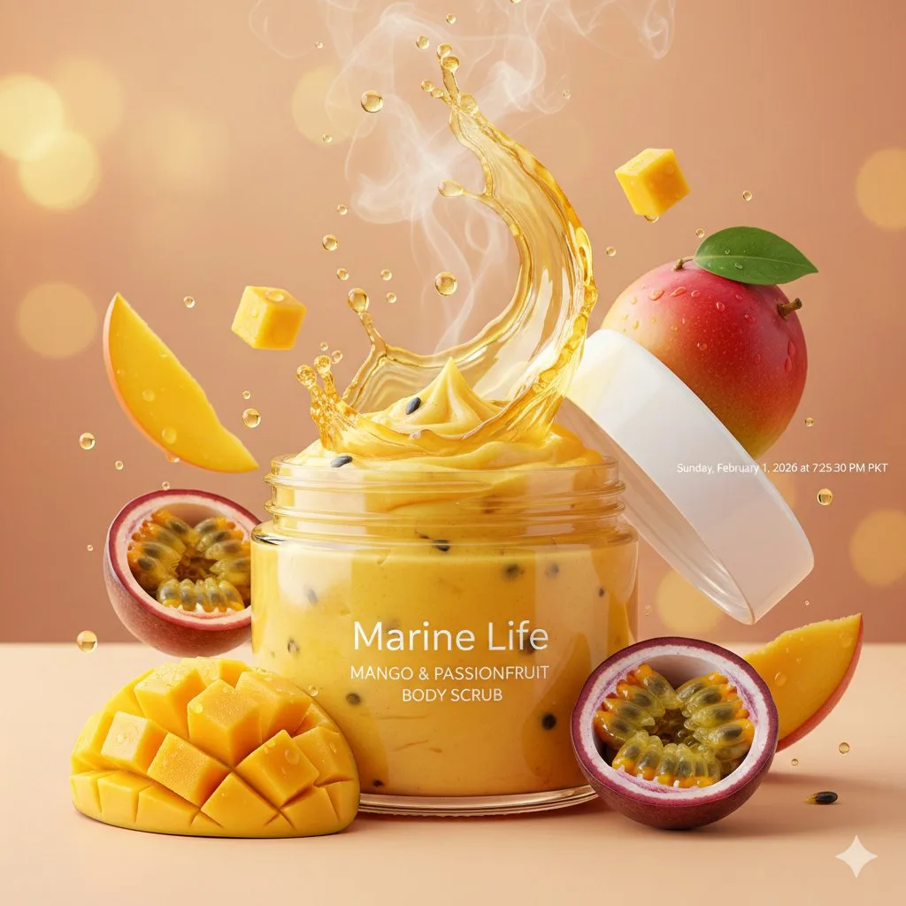 Luxury tropical body scrub shot — After