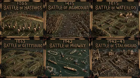Historic battles matchstick diorama grid