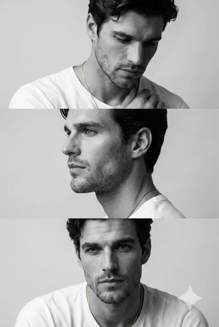 Minimalist bw mens fashion triptych