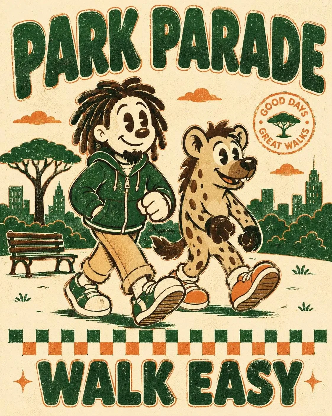 Vintage rubber hose mascot poster prompt — Sonra