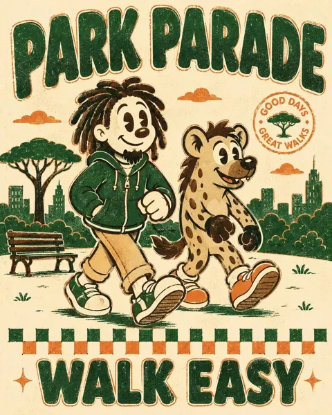 Vintage rubber hose mascot poster prompt