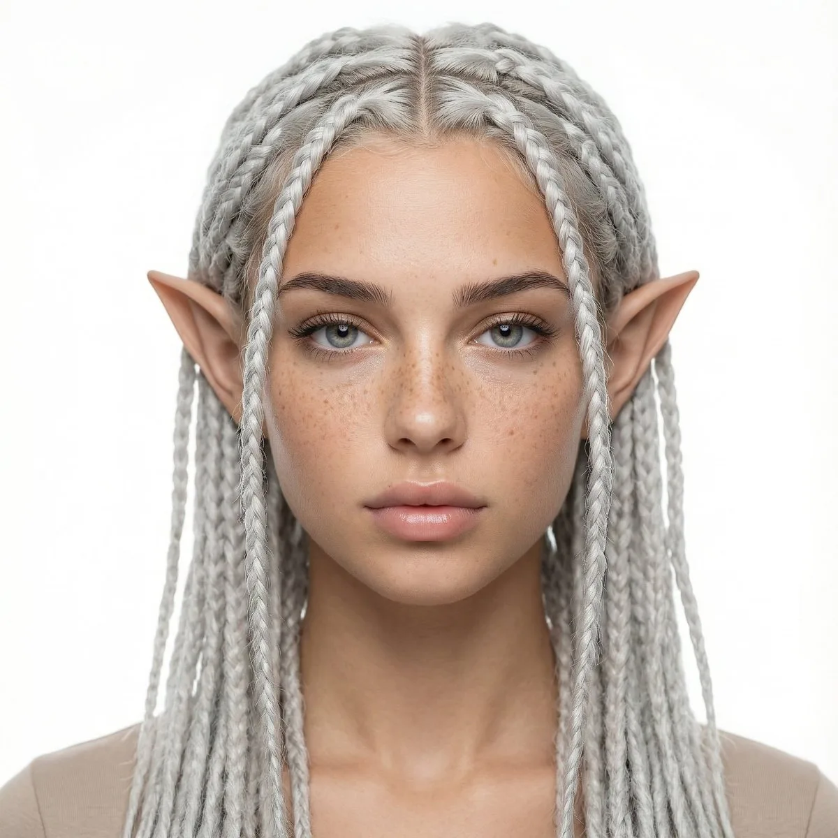 Hyper realistic silver elf portrait — After
