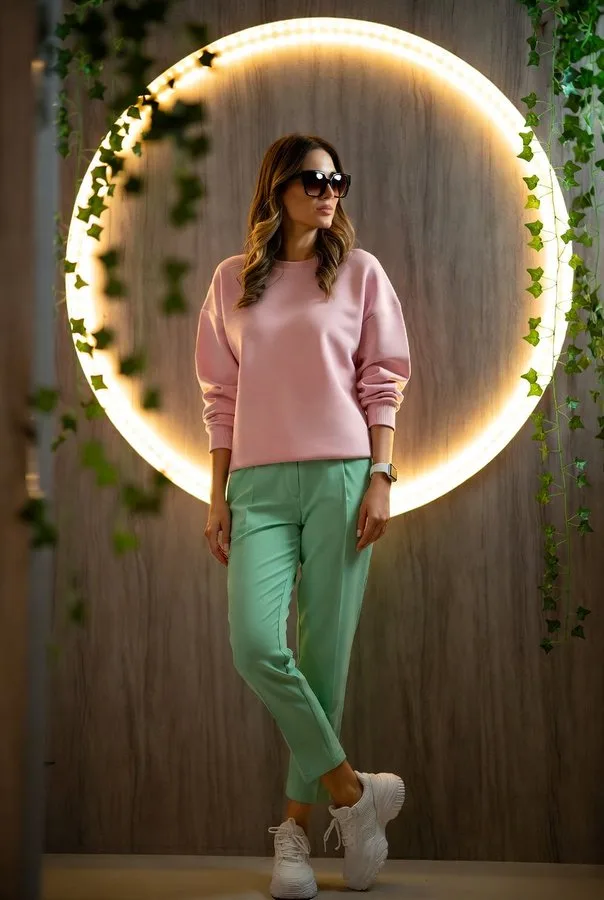 Relaxed pastel mint fashion — After