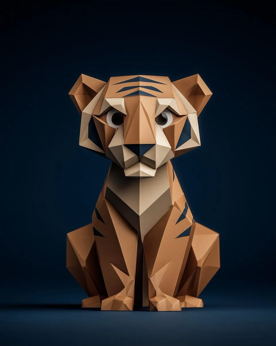 Minimal geometric origami animals — Sonra