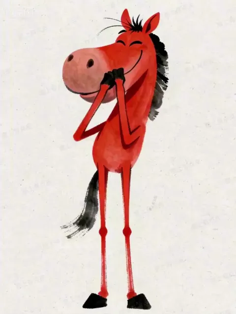 Comic horse new year sequence