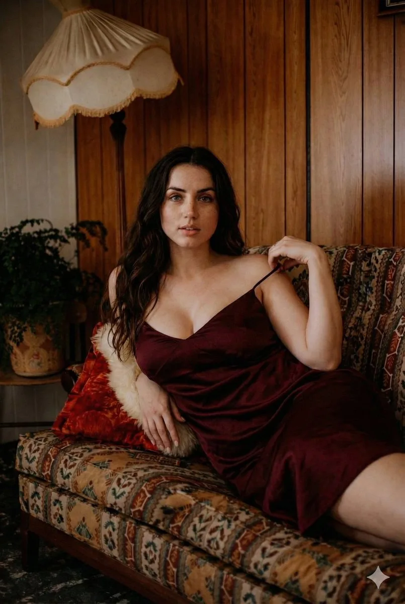 Mysterious burgundy satin beauty — Sonra