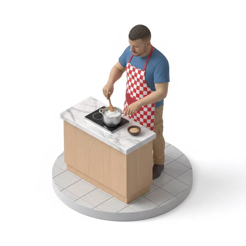 Minimal white isometric 3d miniature figurine — Sonra