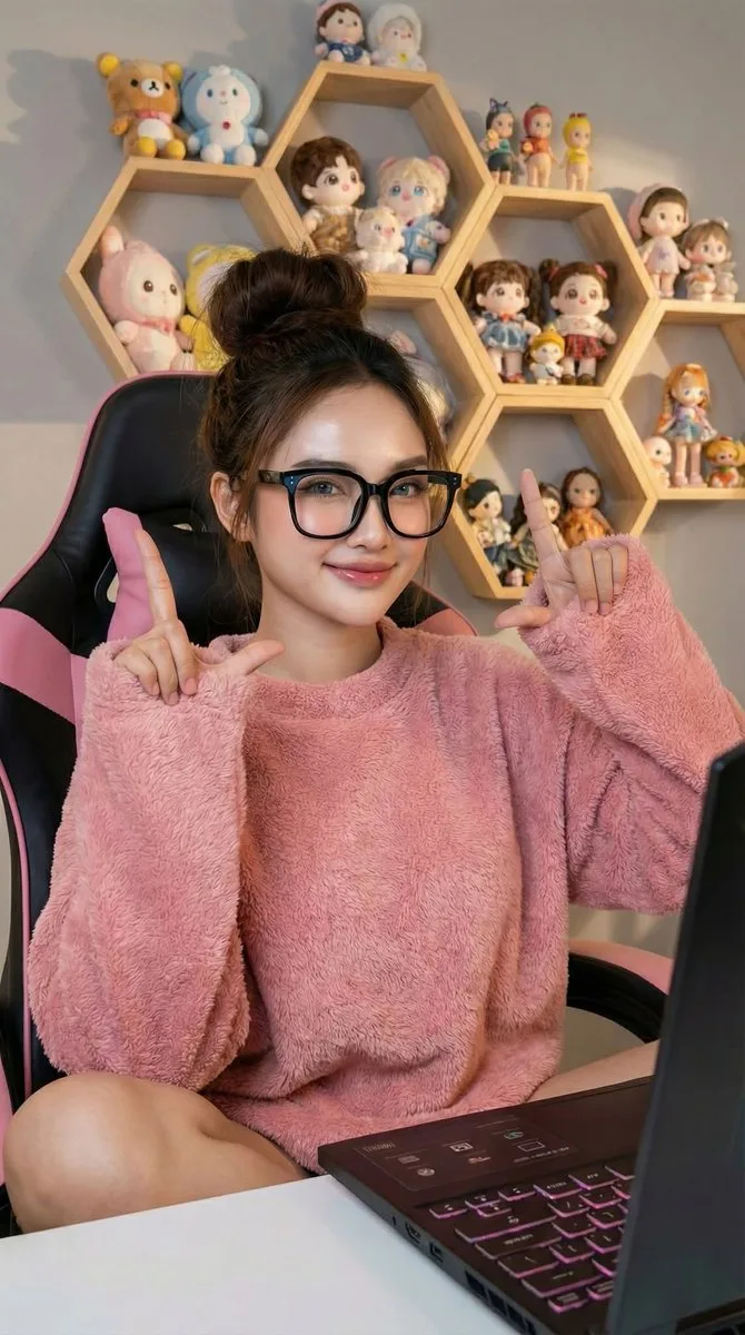 Korean sweet gamer girl portrait — After