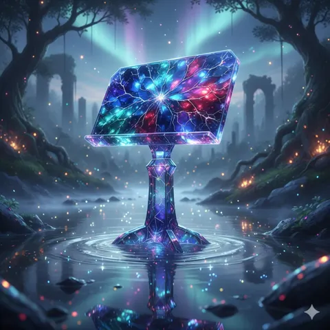 Dreamy waterfront crystal music stand