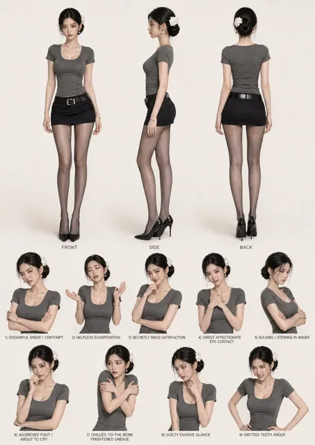 Korean fashion character sheet expressions