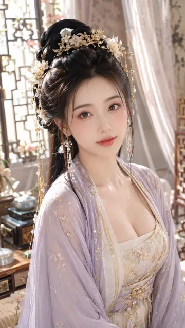 Ancient oriental noble lady makeup portrait