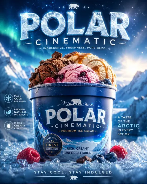 Polar cinematic ice cream advertisement