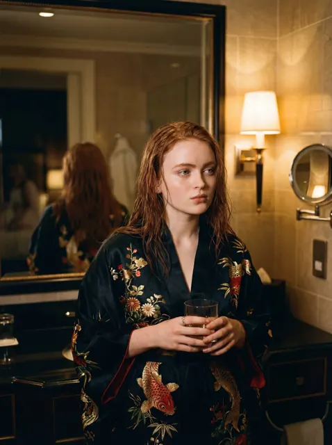 Late night tokyo hotel cinematic kimono portrait