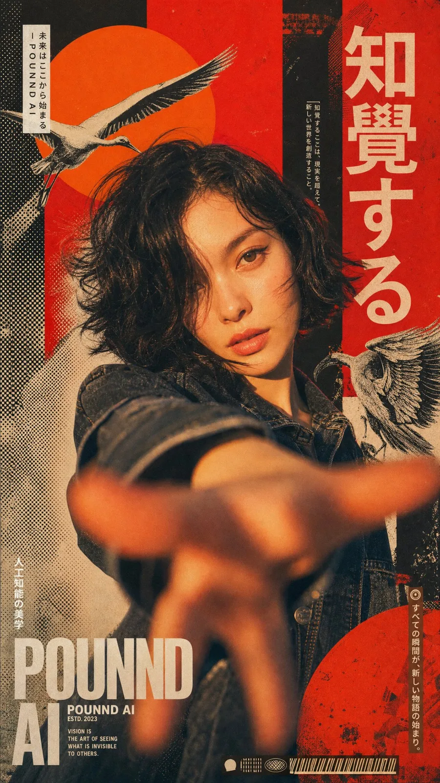 Mixed media collage asian woman fashion poster — After