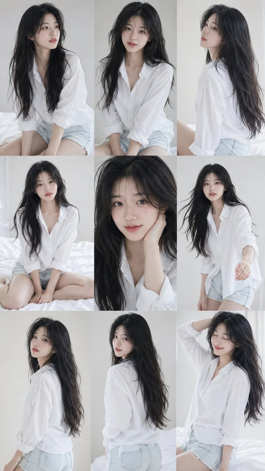 Korean idol photobook collage 3x3 prompt — After