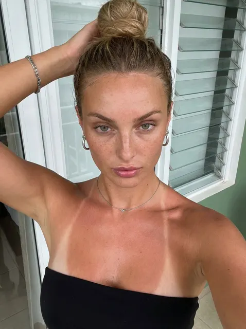 Summer balcony selfie tan lines