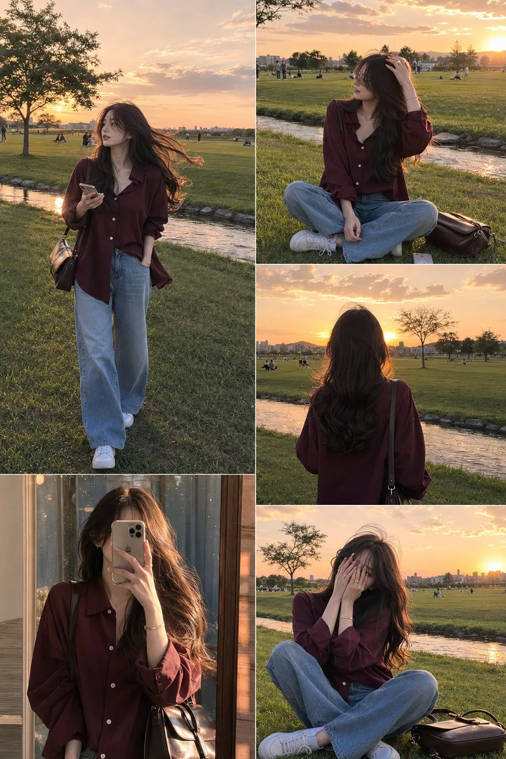 Ultra realistic lifestyle fashion collage korean vibe park sunset 1780145400327 — Sonra